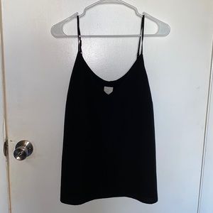 Black spaghetti strap tee